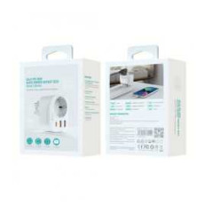 Adaptateur Secteur avec 3 Ports 2 USB-A + 1 USB-C avec Prise intégrée - Devia Smart Series - Blanc — Devia · Smarty Paris 18e